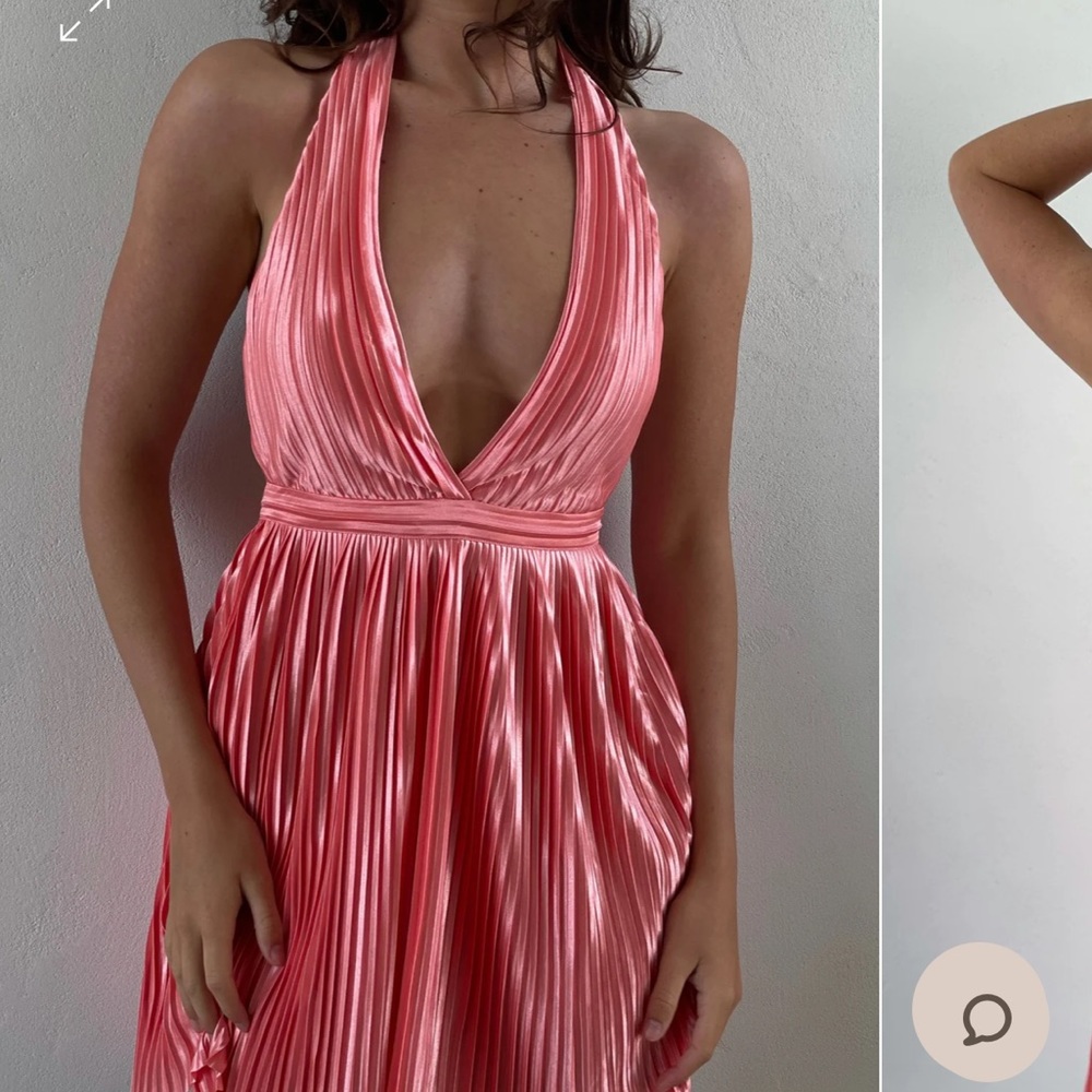 Pleated Mini Halter Dress